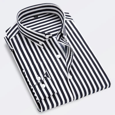 2025 Spring Striped Casual Shirt – Long Sleeve