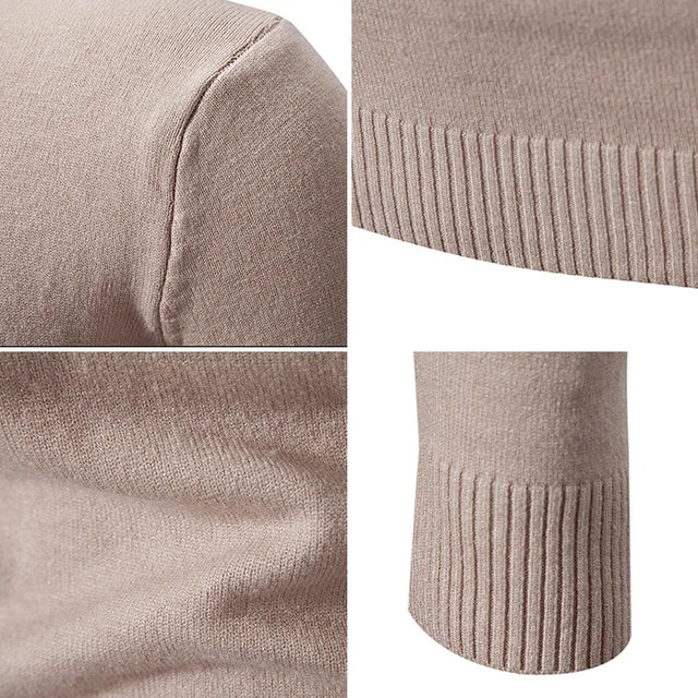 Half High Neck Knit Sweater – Slim Fit Casual Layer for Men