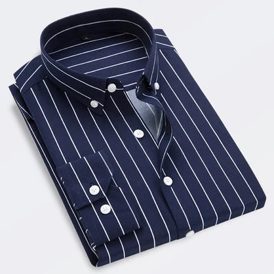2025 Spring Striped Casual Shirt – Long Sleeve