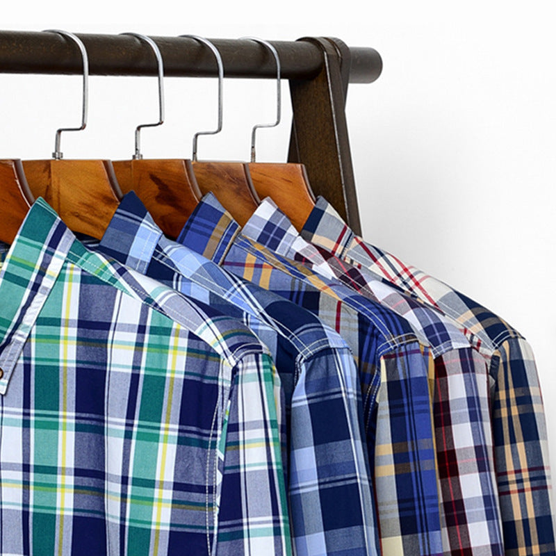 Charcoal Checked Slim-Fit Shirt – 100% Cotton Ribbed Long Sleeve for Men