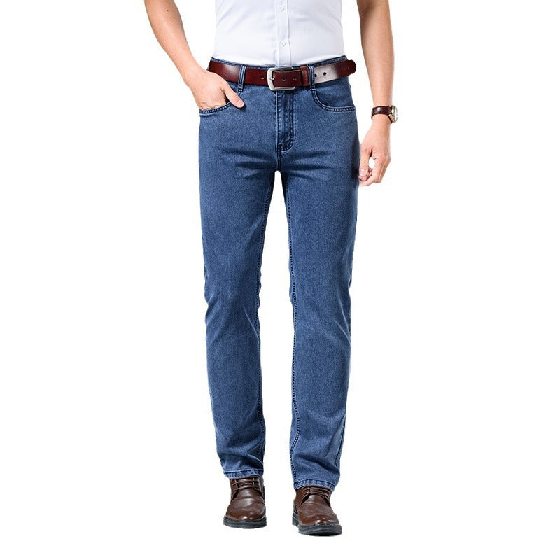 Men’s Stretch Denim Jeans – Straight Fit Business Casual Pants