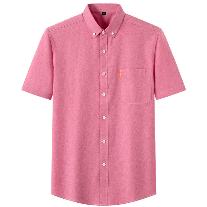 Oxford Cotton Short Sleeve Shirt – Breathable Business Casual for Men