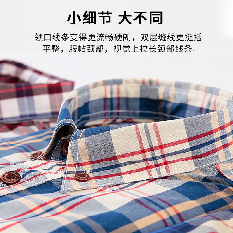 Charcoal Checked Slim-Fit Shirt – 100% Cotton Ribbed Long Sleeve for Men