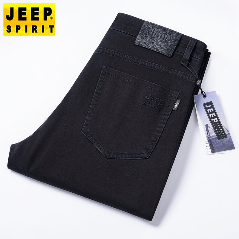 Men’s Stretch Denim Jeans – Straight Fit Business Casual Pants