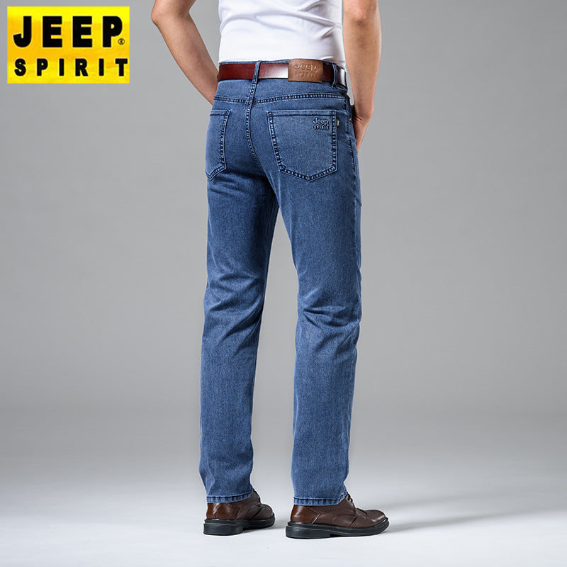 Men’s Stretch Denim Jeans – Straight Fit Business Casual Pants