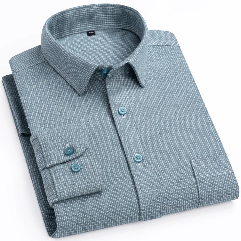 Premium Flannel Plaid Shirt – Heavy Cotton Long Sleeve for Men