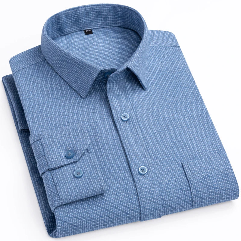 Premium Flannel Plaid Shirt – Heavy Cotton Long Sleeve for Men