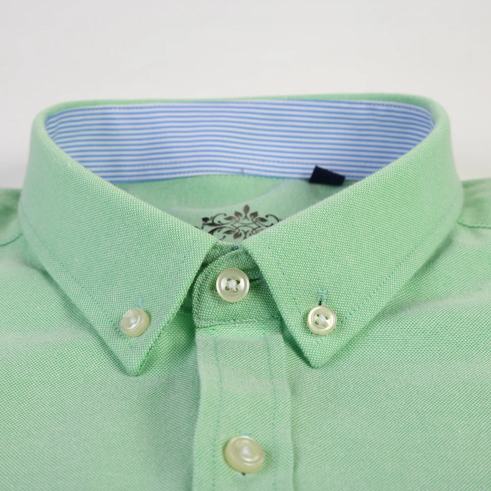Oxford Striped & Plaid Work Shirt – Regular Fit Long Sleeve Gingham Style