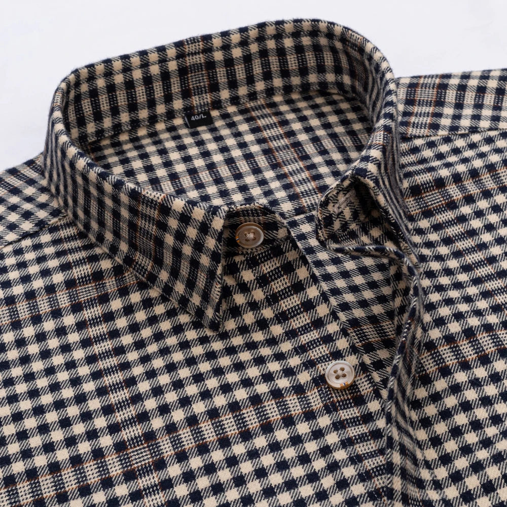 Premium Flannel Plaid Shirt – Heavy Cotton Long Sleeve for Men